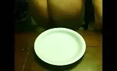 Shitting between legs