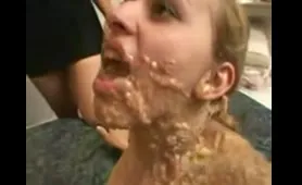 Blonde Girls Eat Poop and Smear Shit on Her Tummy