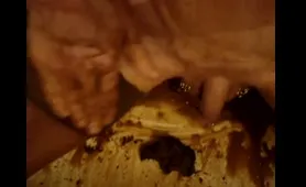 Blonde Smears Shit Over Her Body in Bathroom