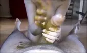 Blowjob from masked blonde babe