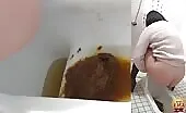 Sweet japanese girls use public bathroom