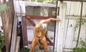 Blonde babe smears poop