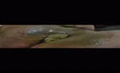 Ebony girl smears poop on pussy