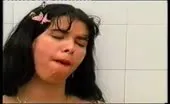 She covered entire body with poop in lesbian action