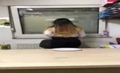 Beautiful latina gets naked to poop