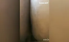 Ebony girl shits on her knees