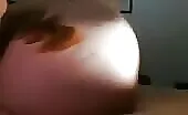 Horny milf playing with pussy before pooping