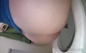 Close up of sexy wife shitting