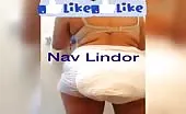 Beautiful babe shitting in white diapers