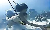 She's pooping underwater