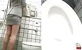 Dark haired teen did a mess in panties