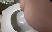 Shitting big ones in toilet