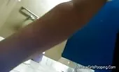 Blonde babe can't stand the smell of shit