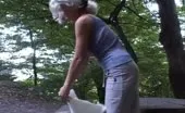Sexy babe shits a lot in forest