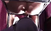 Using toilet to feed male slave