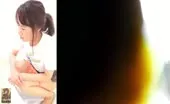 Brown haired babe pooping a lot