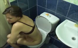 Beautiful college girl pooping
