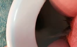 Hairy babe shitting in toilet